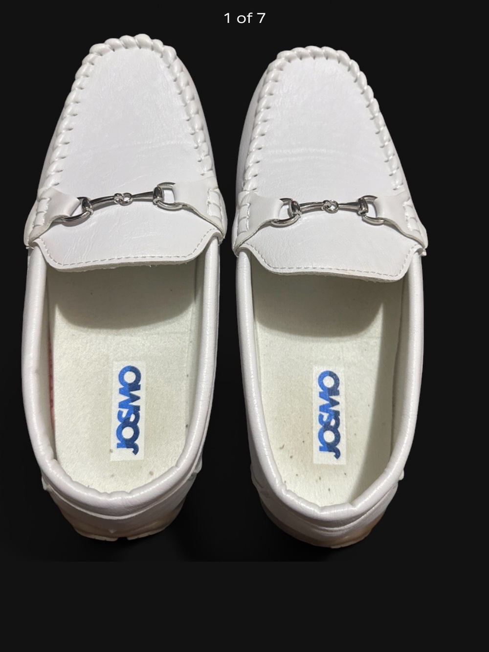 Josmo White Kids Leather Bit Moccasin Loafers